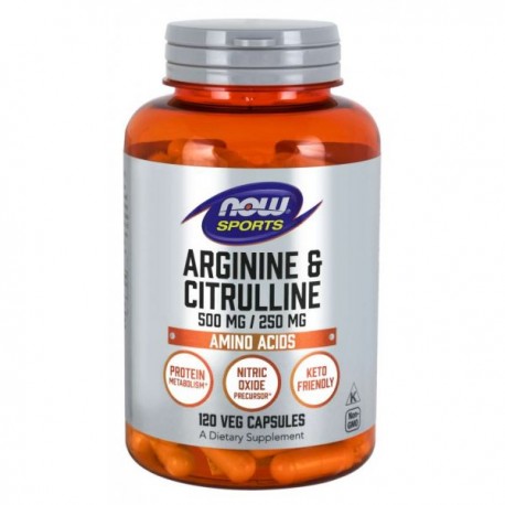 Arginin & Citrullin 500mg/250mg - NOW Foods, 120cps