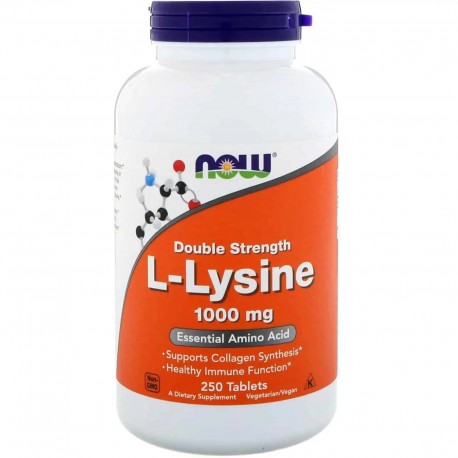 NOW FOODS L-Lysin Doppelte Stärke, 1000 mg, 250 Tabletten