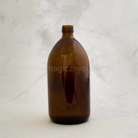 Braunglasflasche - 1000 ml, Innendurchmesser 28 mm