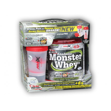 Anabolic Monster Whey 2200g + Monster Shaker - Blaubeer-Cocktail