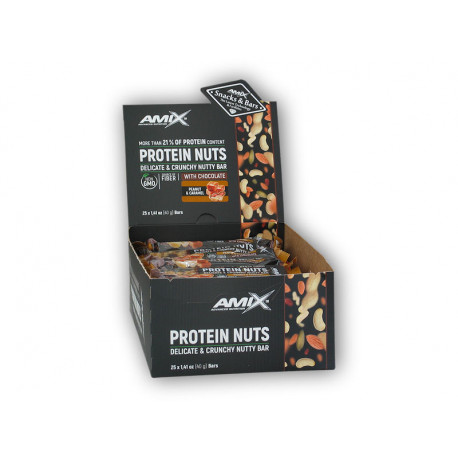 25x Protein Nüsse Crunchy 40g - Erdnuss und Karamell